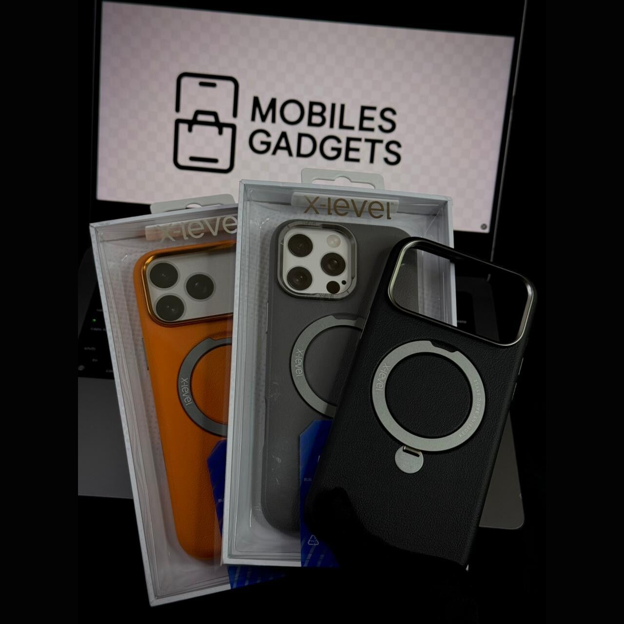 X-Level Better Enjoyment Leather MagSafe Ring Stand Case