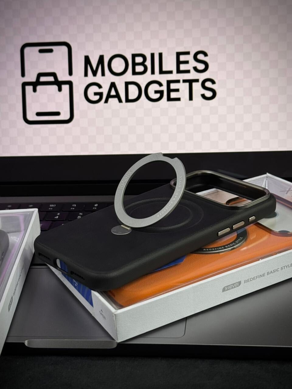 X-Level Better Enjoyment Leather MagSafe Ring Stand Case
